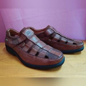 Gravity Defyer Brown Leather Fisherman Sandals Sz 10.5